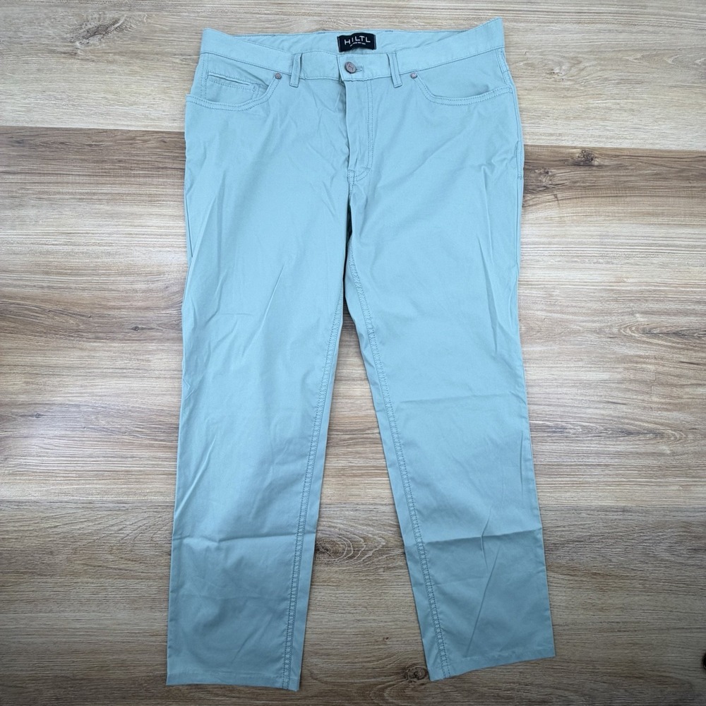 Hiltl Dude Trousers Mens 35/34 (actual 36x28)  Chino Pants Performance Green